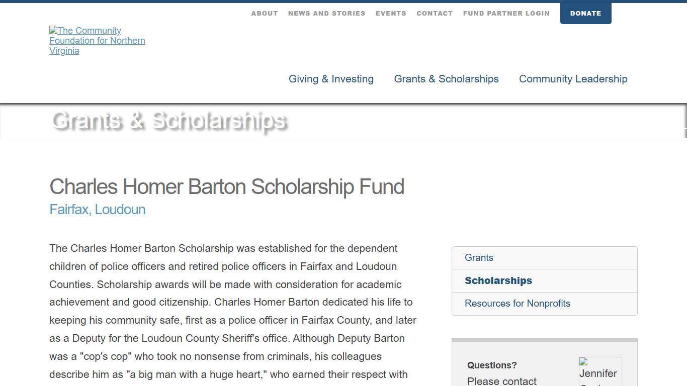 Scholarship The Community Foundation for Northern Virginia