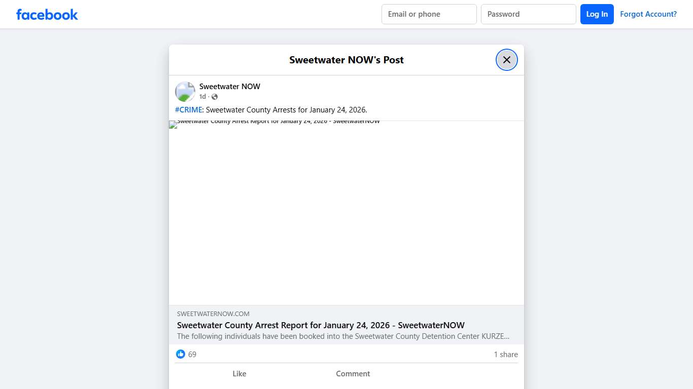 Sweetwater NOW - #CRIME: Sweetwater County Arrests for... Facebook